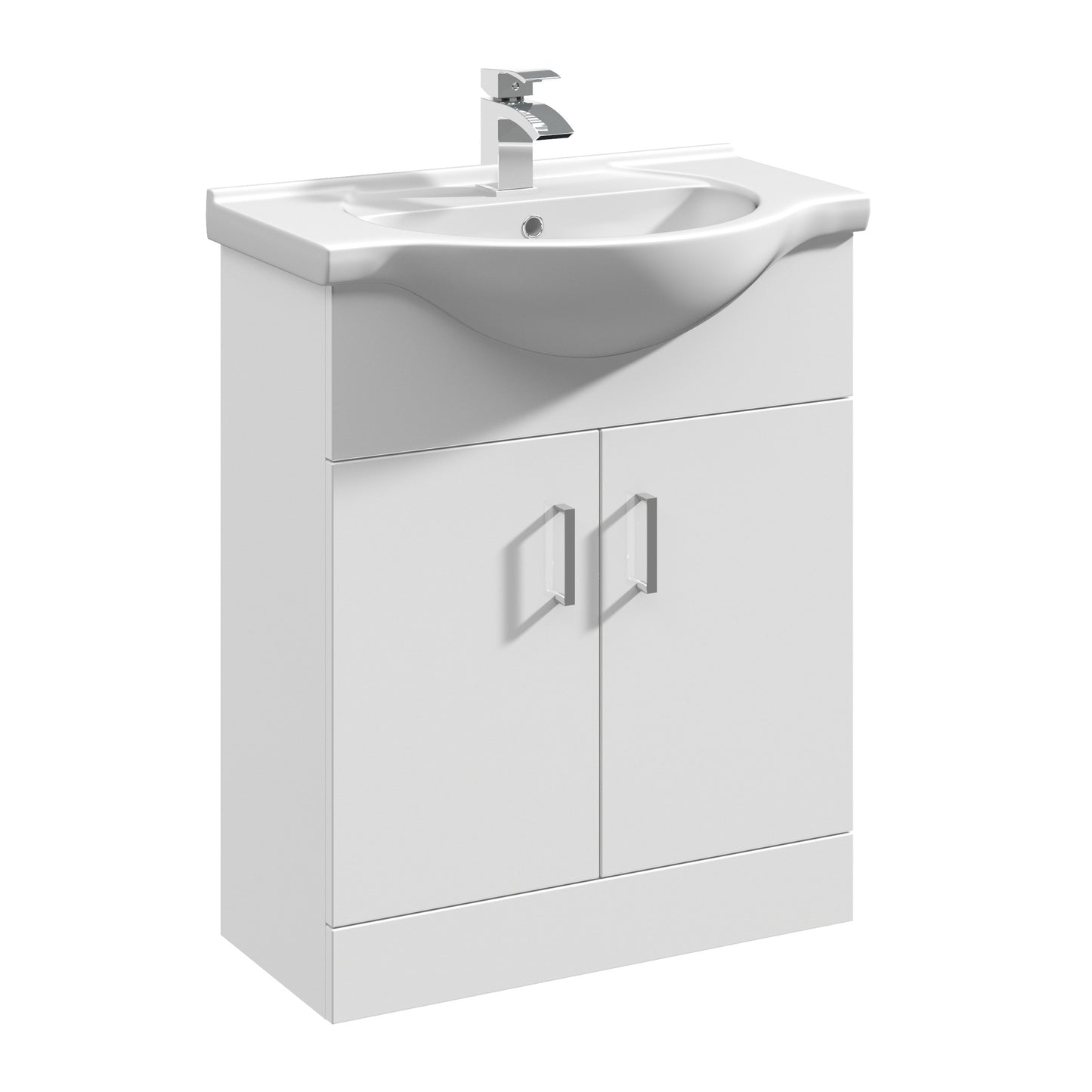 Nuie Mayford 650mm Floor Standing 2 Door Vanity Unit With Ceramic Basin