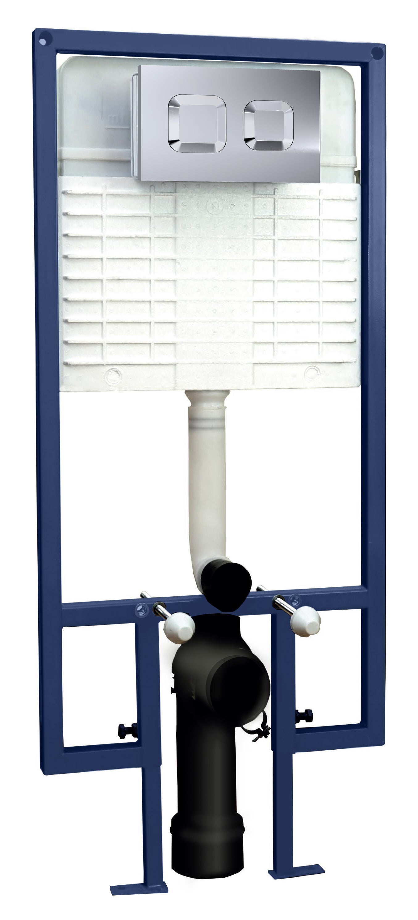 Nuie Chrome Concealed Cistern With Square Dual Flush Push Button