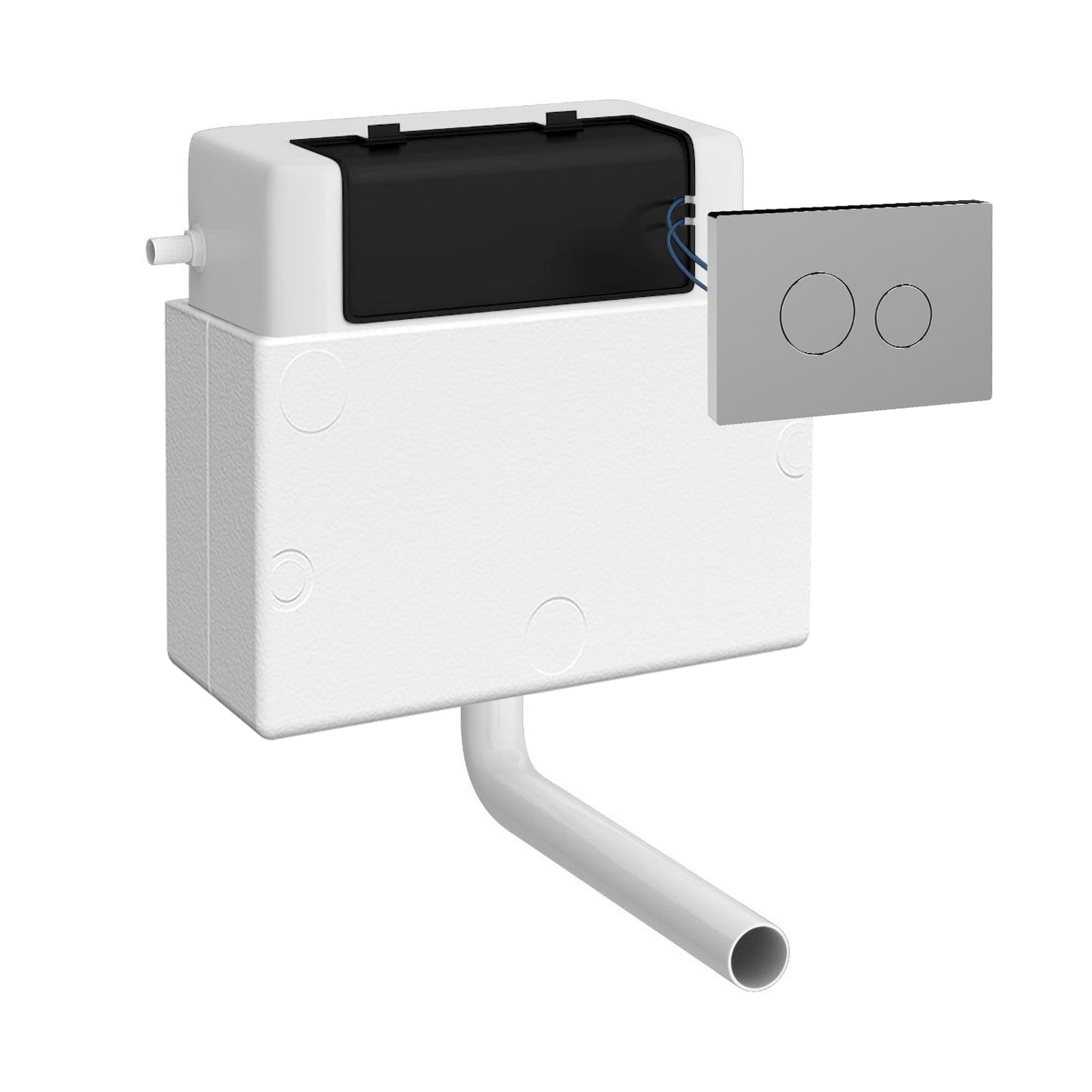 Nuie Contemporary Concealed Cistern With Chrome Flush Plate