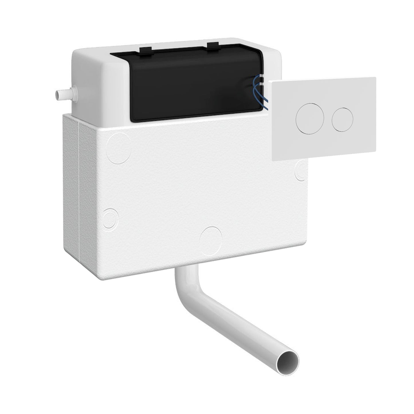 Nuie Matt White Dual Flush Concealed Cistern With Flush Plate