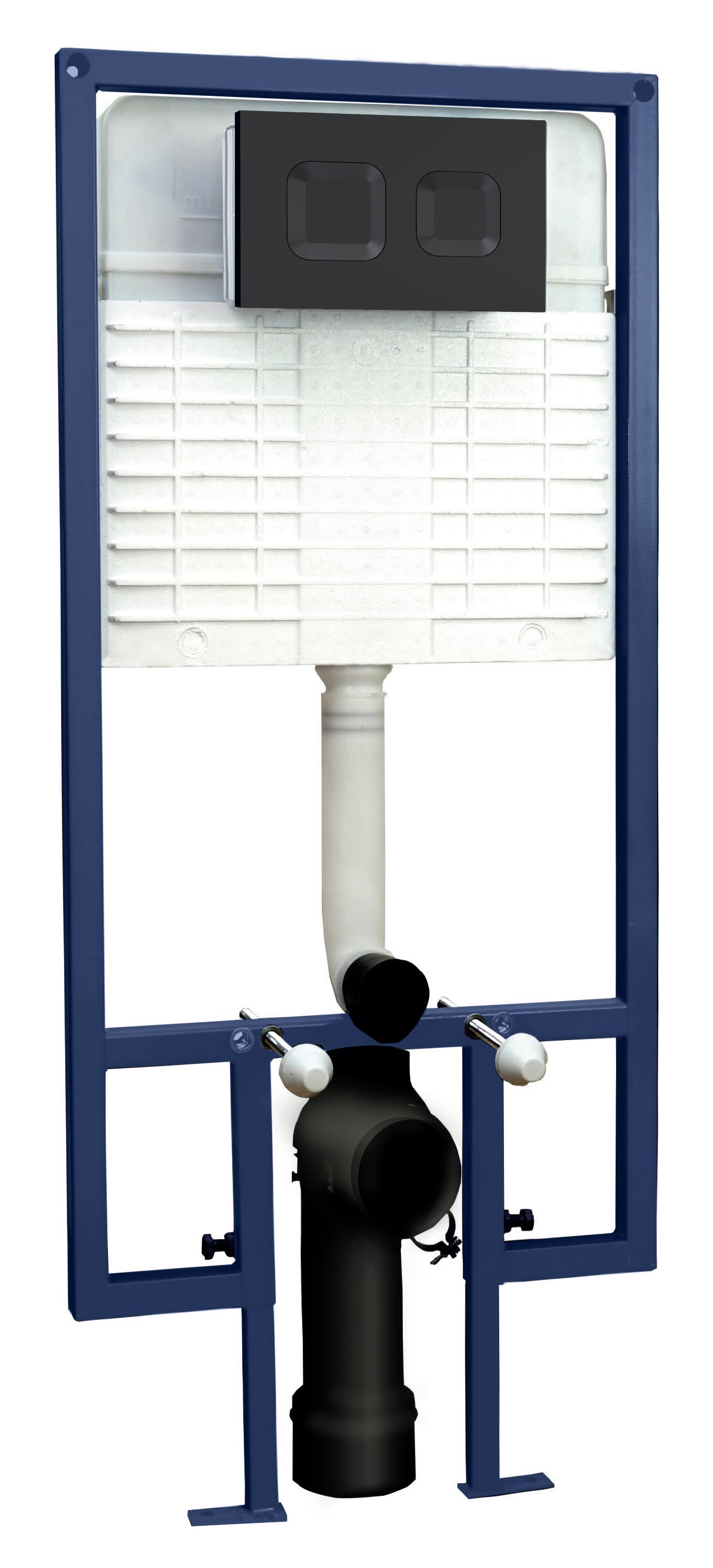 Hudson Reed Square Concealed Cistern Frame With Matt Black Flush Plate