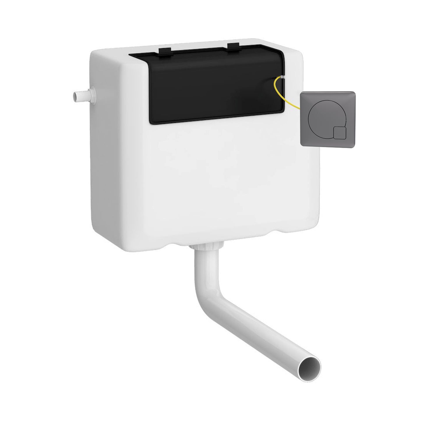 Nuie Brushed Pewter Concealed Cistern With Brushed Gun Metal Square Flush Plate