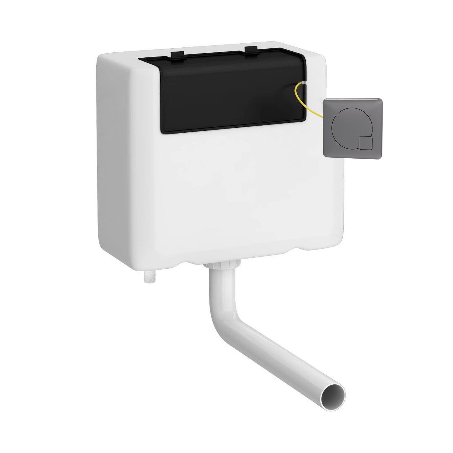 Nuie Contemporary Dual Flush Cistern With Brushed Pewter Square Flush Plate