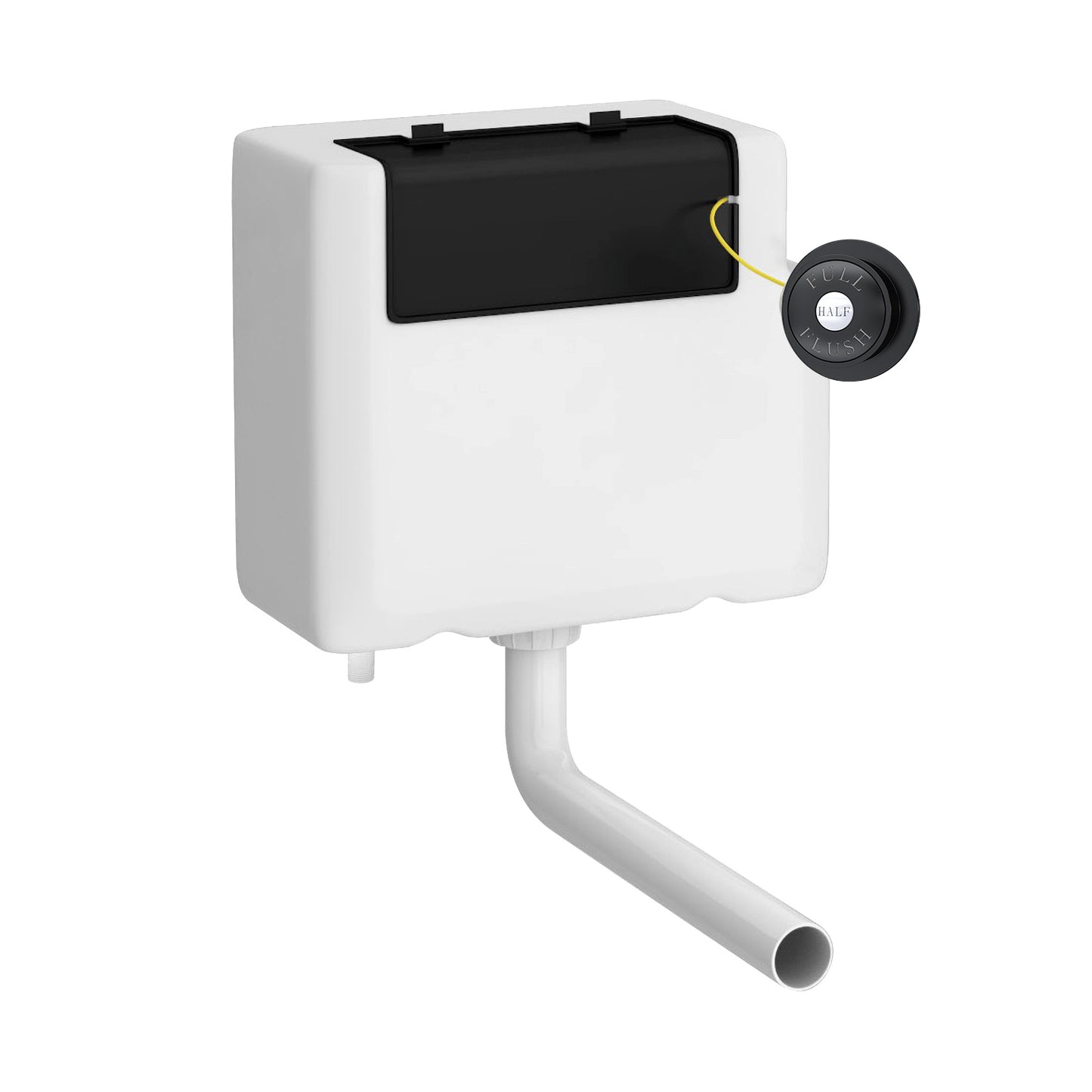 Universal Access Cistern & Matt Black Traditional Flush Plate