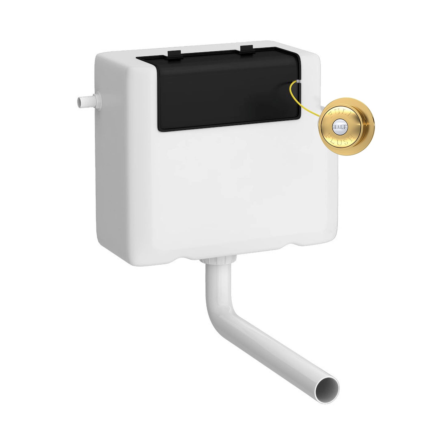 Hudson Reed Concealed Cisterns And Frames Universal Access Cistern With Brushed Brass Traditional Flush Plate