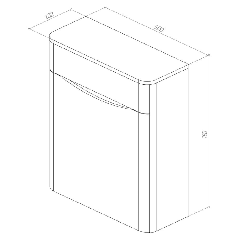 Kiev Wc Unit 500Mm White Gloss (SY-KIE13)