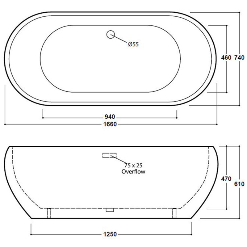 Pebble Modern Double Ended Freestanding Bath (SY-FSB308)