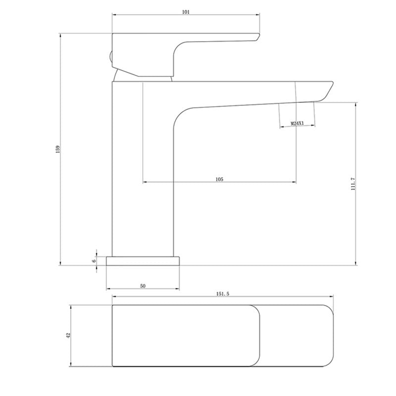 Synergy Studio D Brushed Brass Basin Mixer (SY-D05BB)