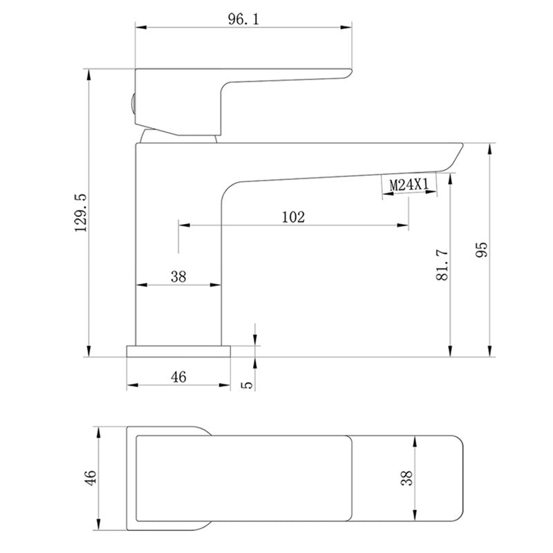 Synergy Studio D Black Mini Basin Mixer (SY-D07K)