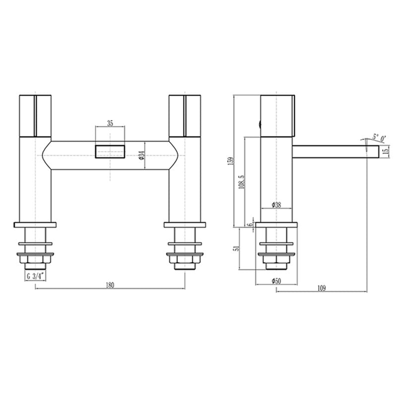Synergy Studio Dv Chrome Bath Filler (SY-DV03-N)