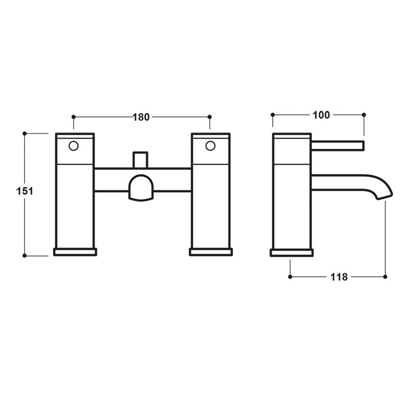 Synergy Studio G Black Bath Shower Mixer (SY-G04K)