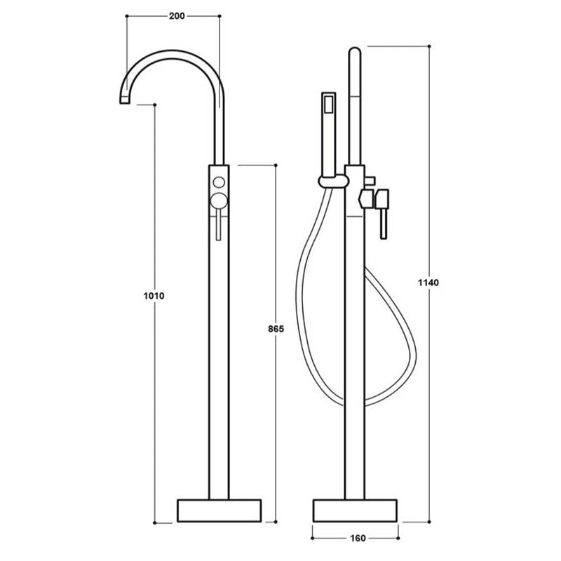 Synergy Studio G Brushed Brass Freestanding Bath Shower Mixer (SY-G88BB)