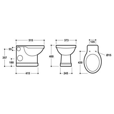 Henbury 500Mm Back To Wall Unit (SY-HEN15-CW & SY-HEN09 & SY-HEN10)
