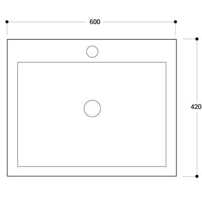 Linea 600Mm White 2 Drawer Wall Unit (SY-BCB350GY & SY-TOP350)