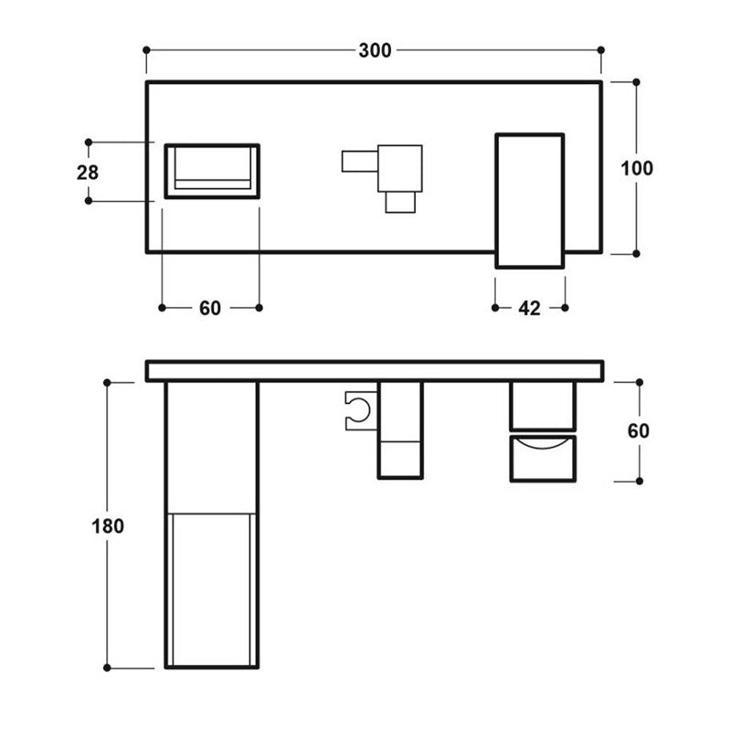 Synergy Tec Studio Z Wall Mounted Bath Shower Mixer (SY-Z19-N)