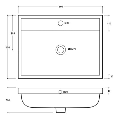 Craft 600Mm Oak 1 Drawer Wall Hung Vanity Unit (SY-CRA01-CL & SY-CRA600BSN)