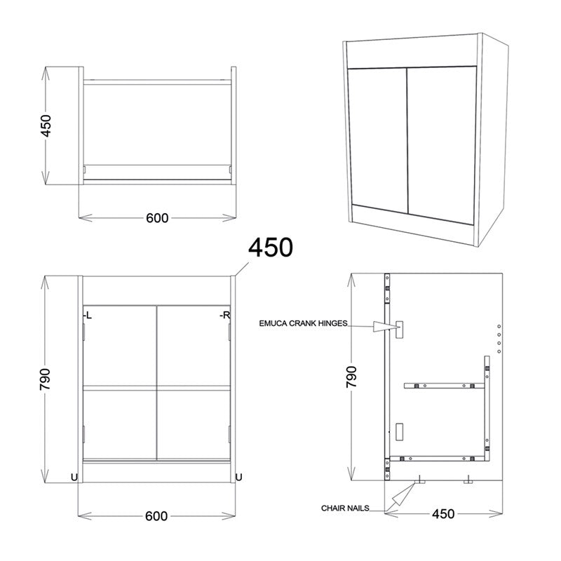 Henbury 600Mm Deep Floor Vanity Unit (SY-HEN26-CW)