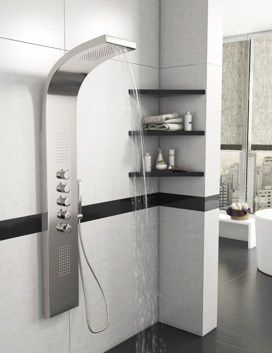 Stream Steel Waterfall Shower Panel (SY-N862)