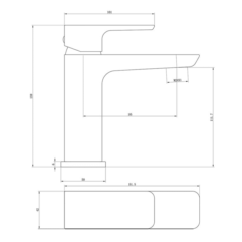 Synergy Studio D Chrome Basin Mixer (SY-D05-N)