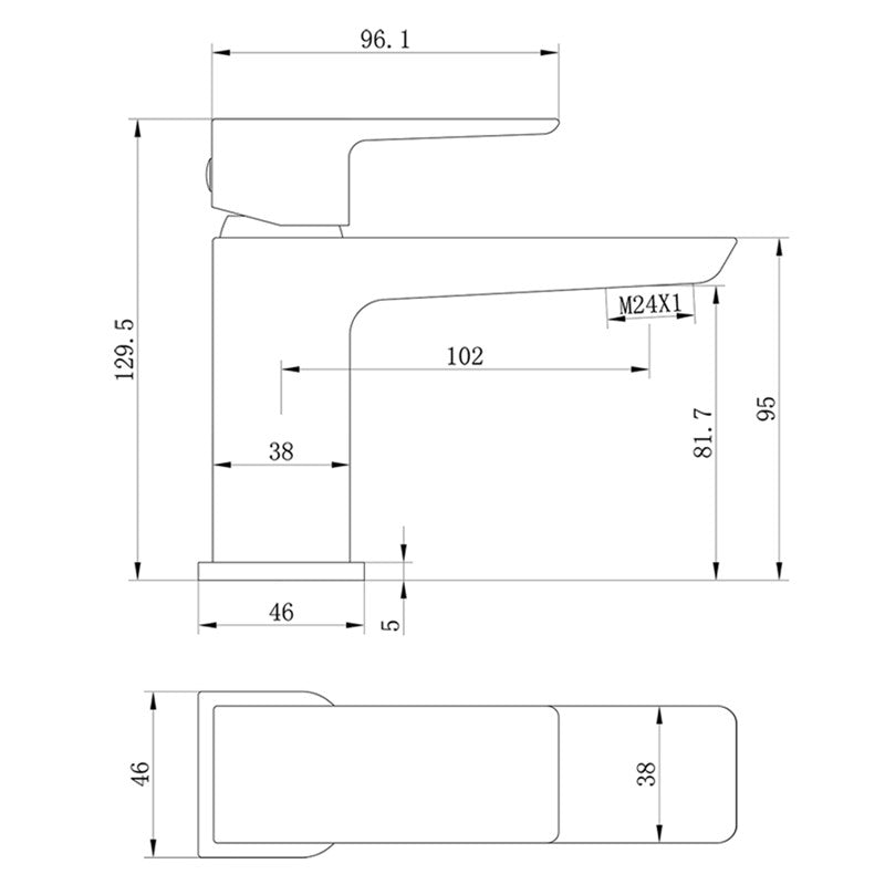 Synergy Studio D Black Basin Mixer (SY-D05K)