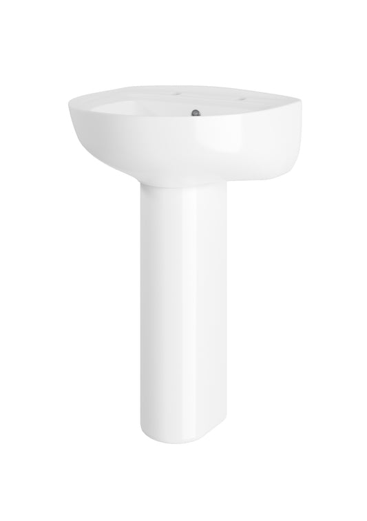 Biab Trade 550mm 2 Tap Hole Basin & Pedestal