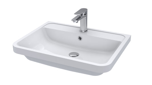 Gero 600mm Polymarble 1 Tap Hole Basin