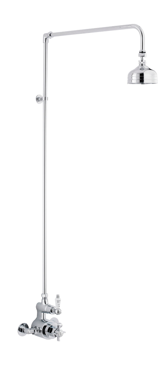 Nuie Edwardian Twin Chrome Thermostatic Shower Valve & Rigid Riser