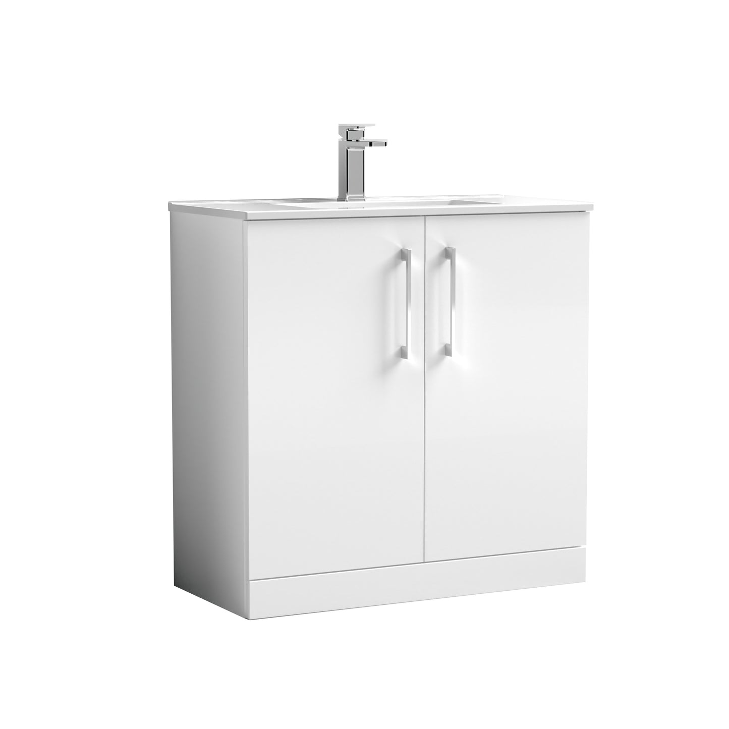 Arno 800mm Floor Standing 2-Door Vanity Unit with Minimalist Basin by Nuie