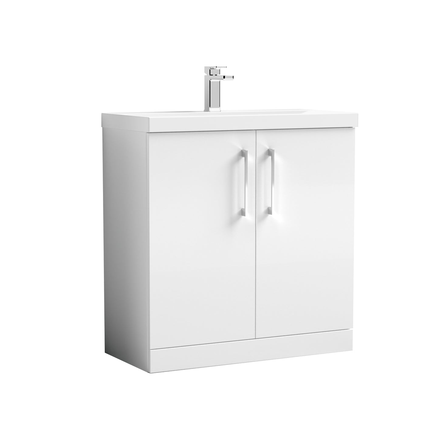 Arno 800mm Floor Standing 2-Door Vanity Unit with Thin-Edge Basin by Nuie