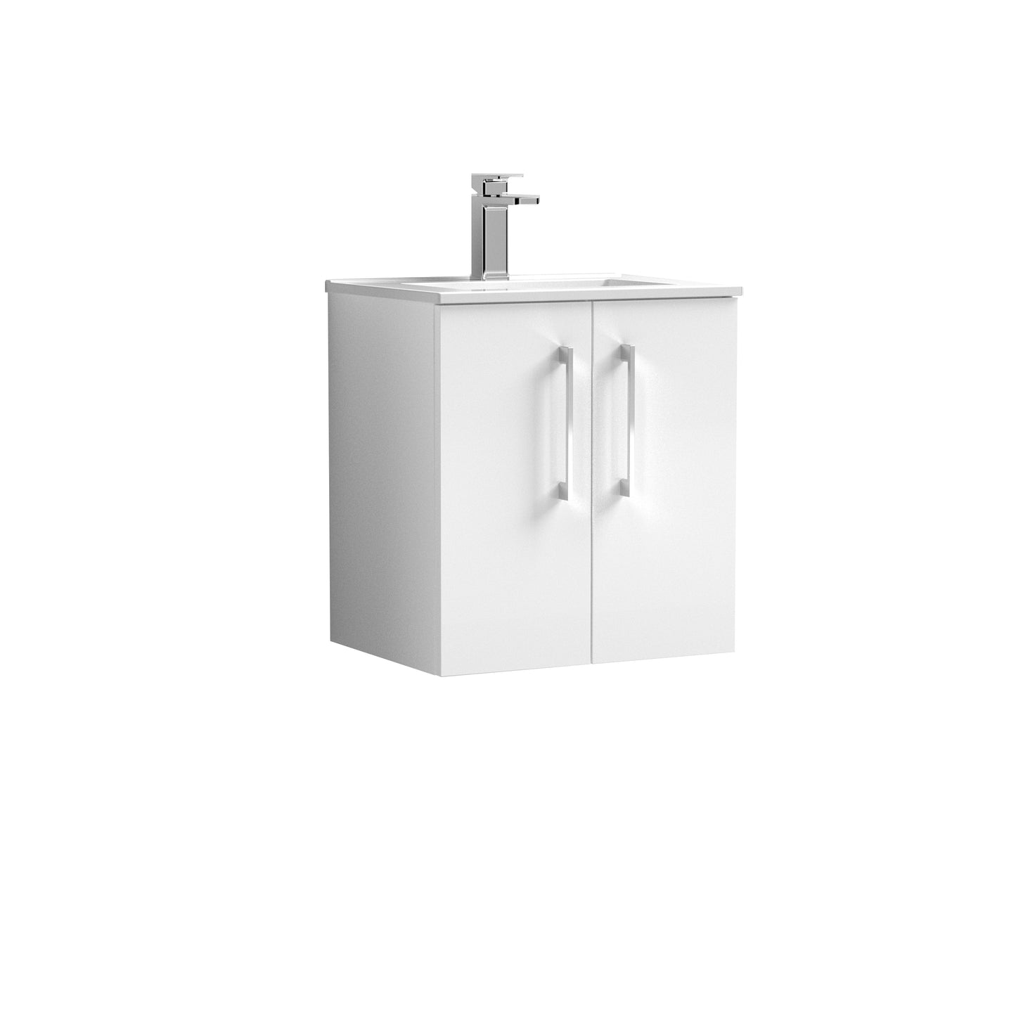 Arno 500mm Wall Hung 2-Door Vanity Unit with Minimalist Basin by Nuie