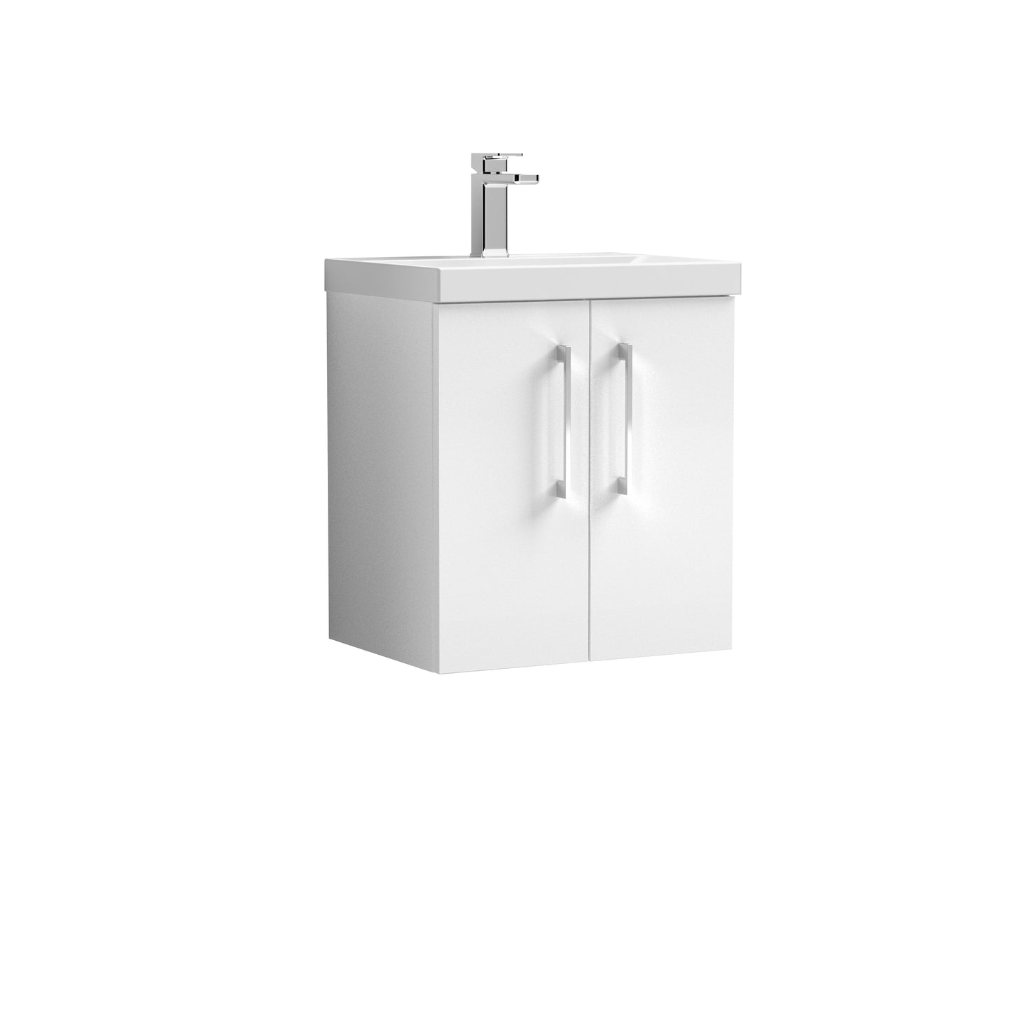 Arno 500mm Wall Hung 2 Door Vanity Unit with Thin-Edge Basin by Nuie