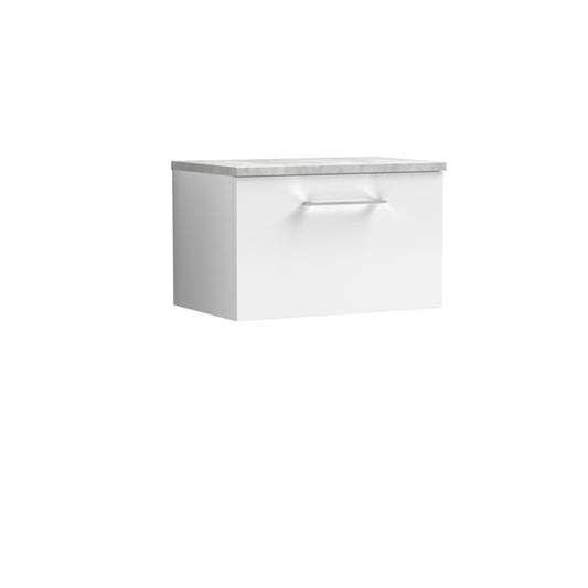 Nuie Arno 600mm Wall Hung 1-Drawer Vanity Unit With Laminate Top