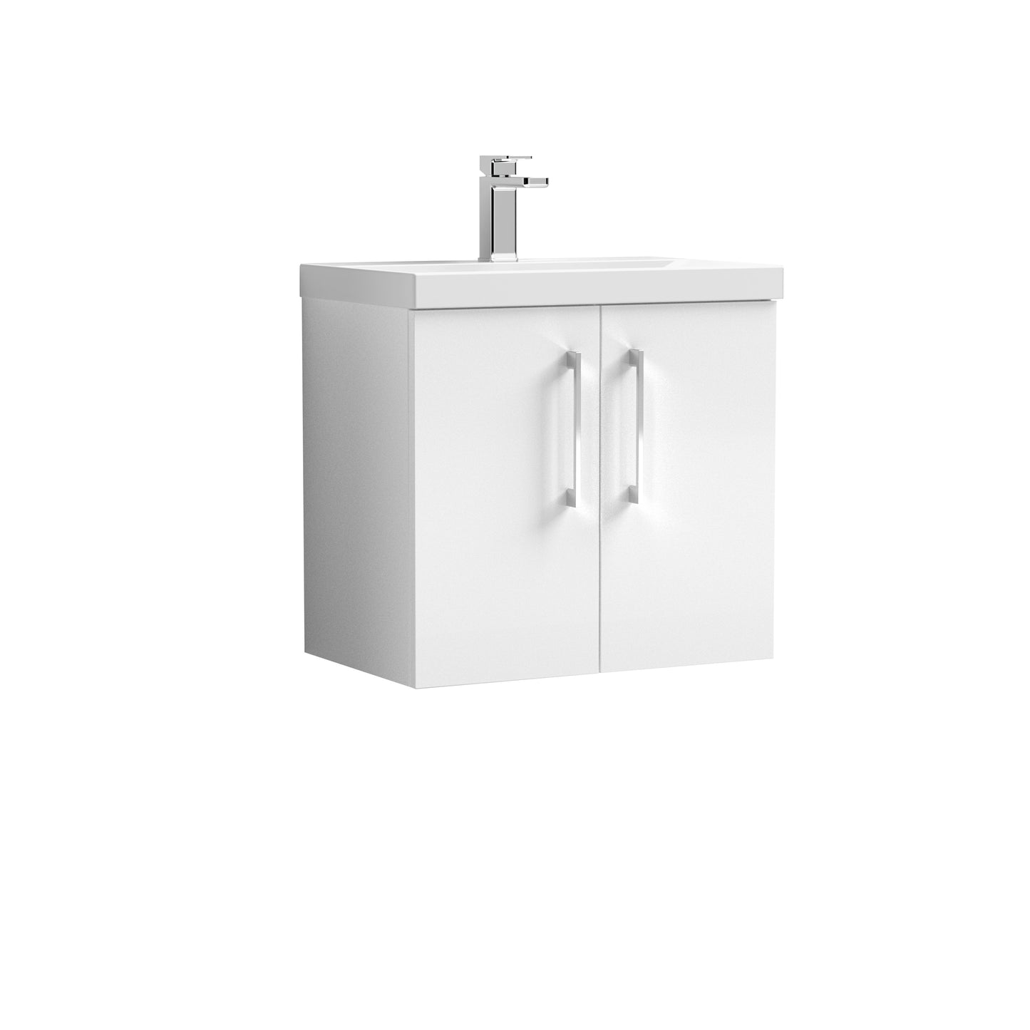 Arno 600mm Wall Hung 2-Door Vanity Unit with Thin-Edge Basin by Nuie