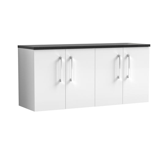 Nuie 1200mm Gloss White Wall Hung Vanity Unit With Laminate Worktop