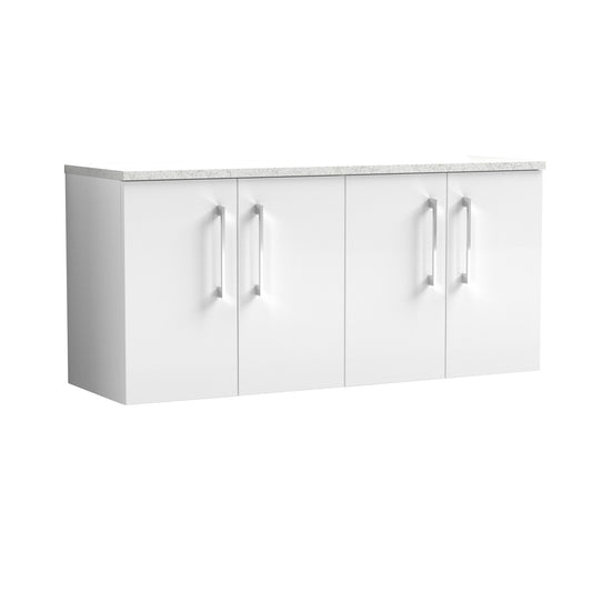 Nuie 1200mm Wall Hung 2-Door Vanity Unit With Laminate Worktop