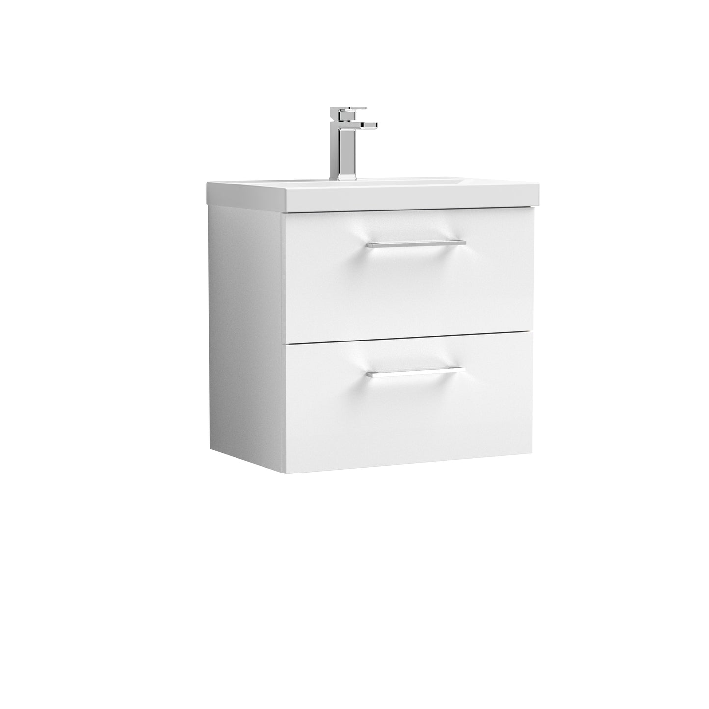 Arno 600mm Wall Hung 2-Drawer Vanity Unit with Thin-Edge Basin by Nuie