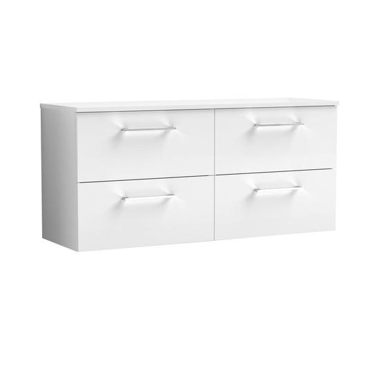 Nuie Arno 1200mm Wall Hung 4-Drawer Vanity Unit With Worktop