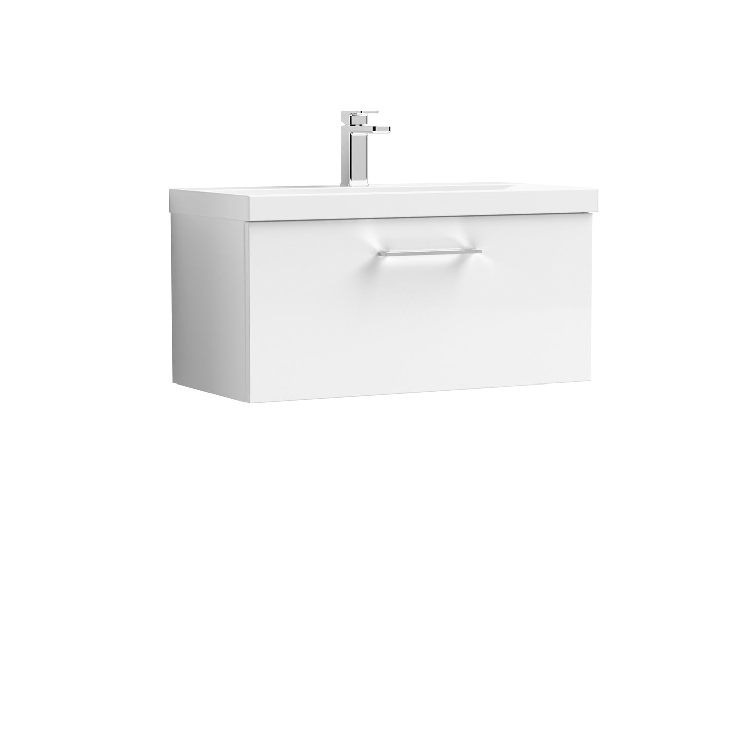 Arno 800mm Wall Hung 1-Drawer Vanity Unit with Mid-Edge Basin by Nuie