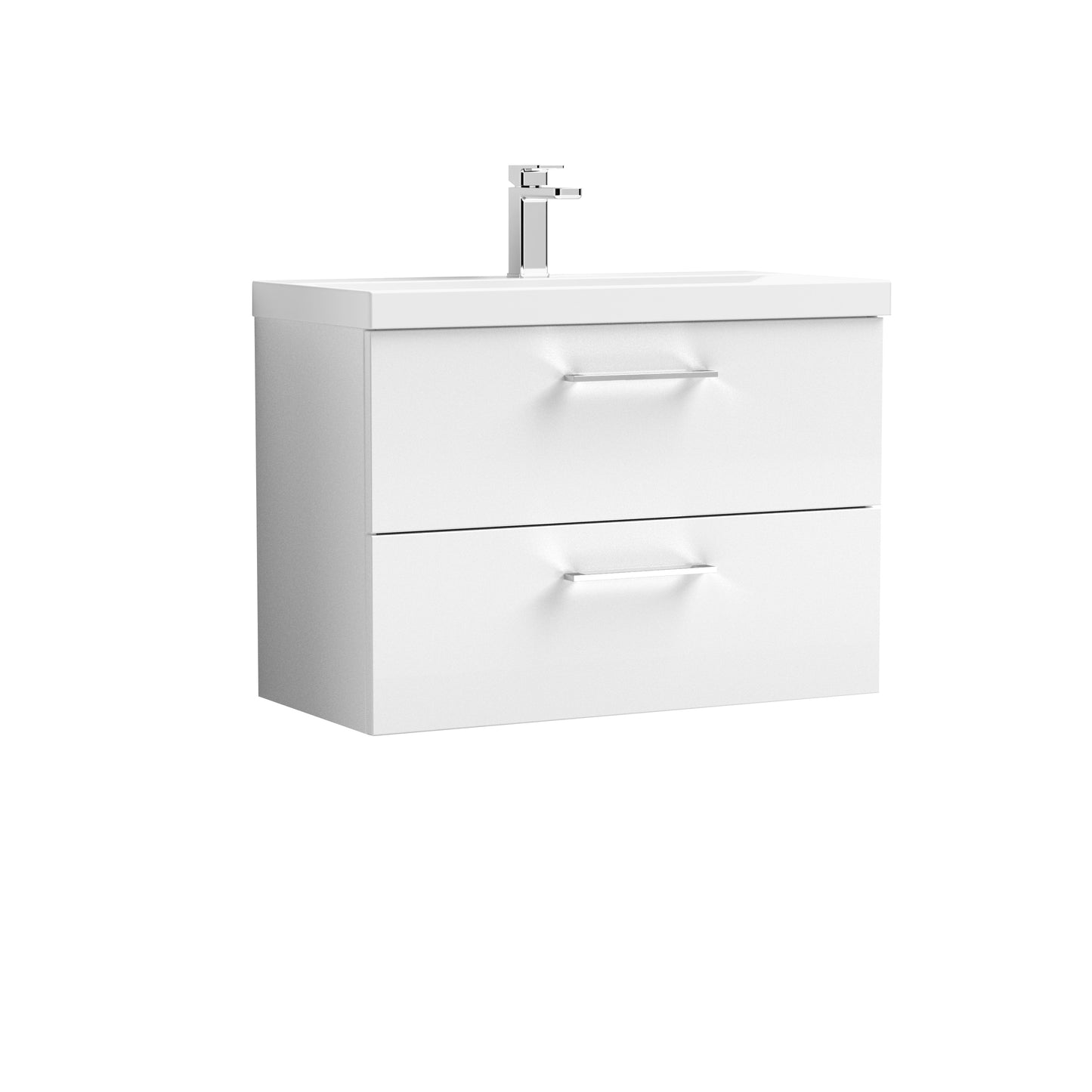 Arno 800mm Wall Hung 2-Drawer Vanity Unit with Thin-Edge Basin by Nuie