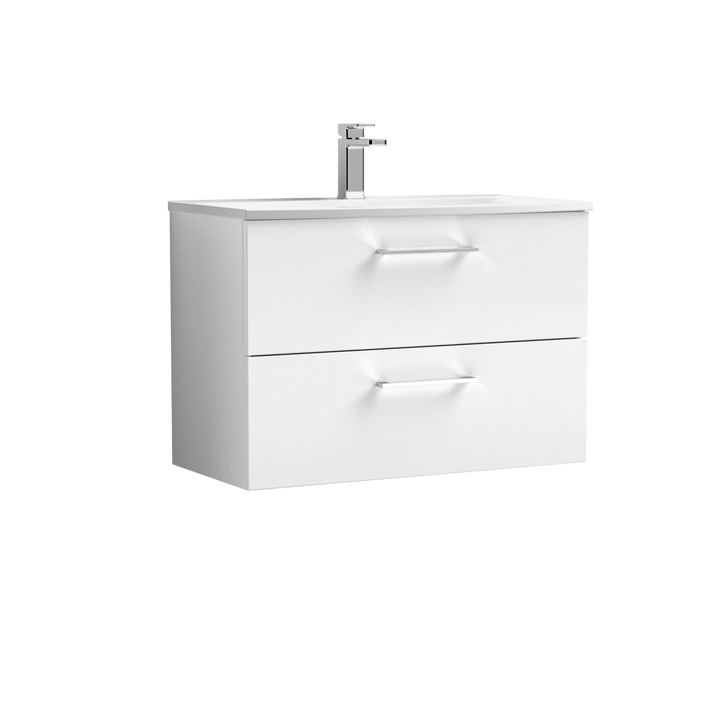 Arno 800mm Wall Hung 2-Drawer Vanity Unit with Curved Basin by Nuie