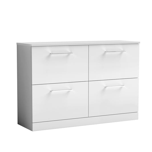 Nuie Arno 1200mm Floor Standing 4 Drawer Vanity Unit With Handles