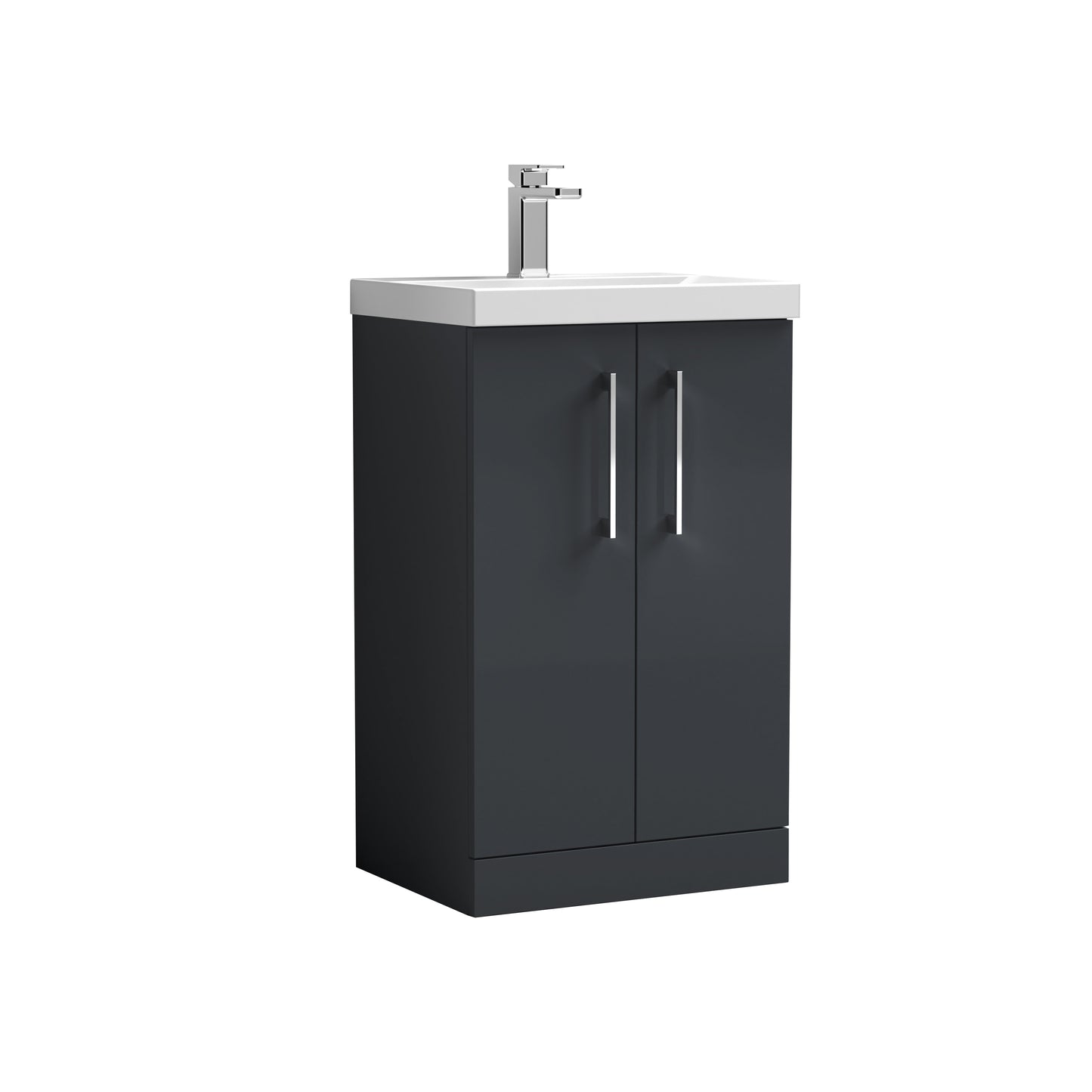 Arno 500mm Floor Standing 2-Door Vanity Unit with Mid-Edge Basin by Nuie
