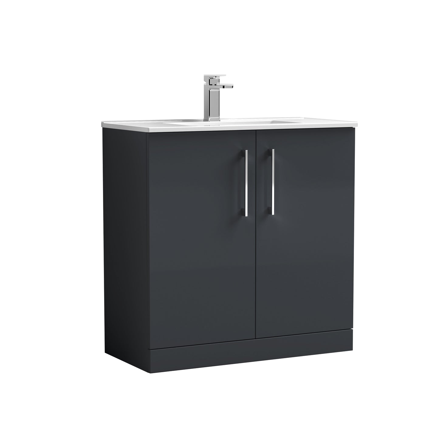 Arno 800mm Floor Standing 2-Door Vanity Unit with Minimalist Basin by Nuie