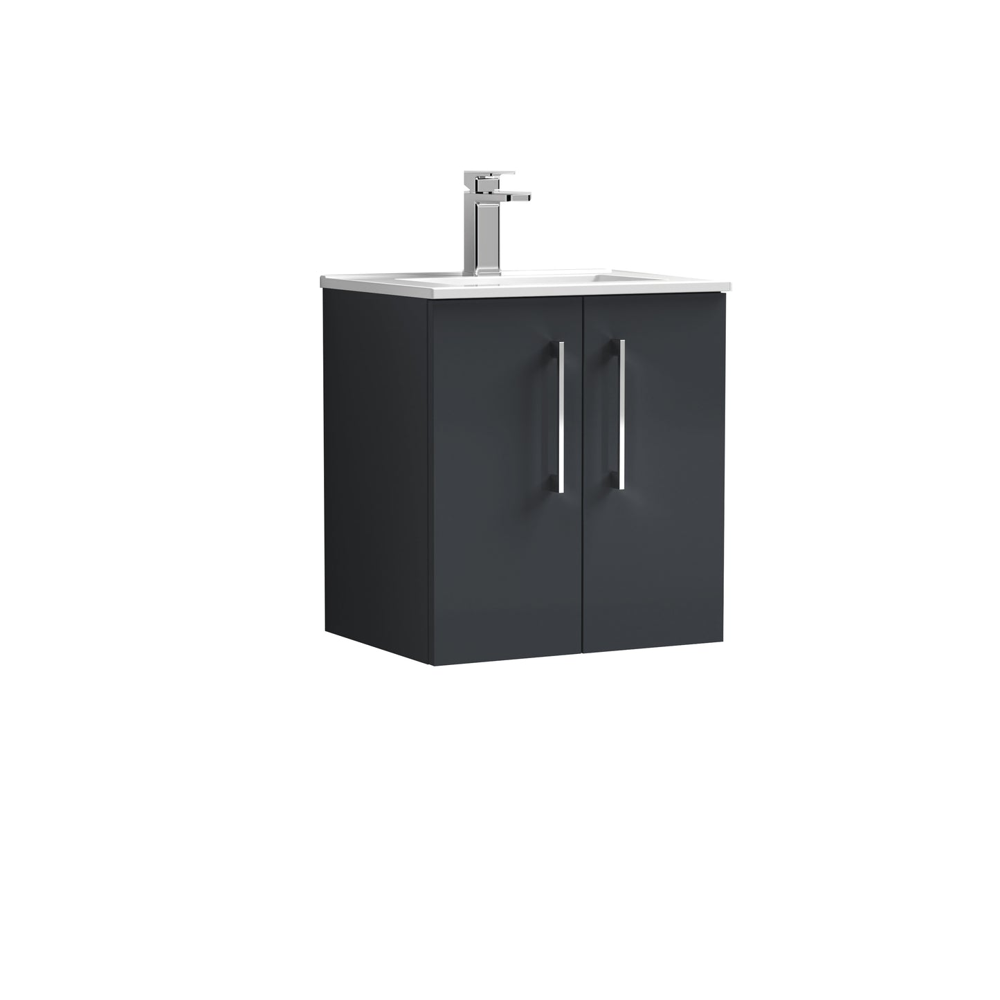 Arno 500mm Wall Hung 2-Door Vanity Unit with Minimalist Basin by Nuie