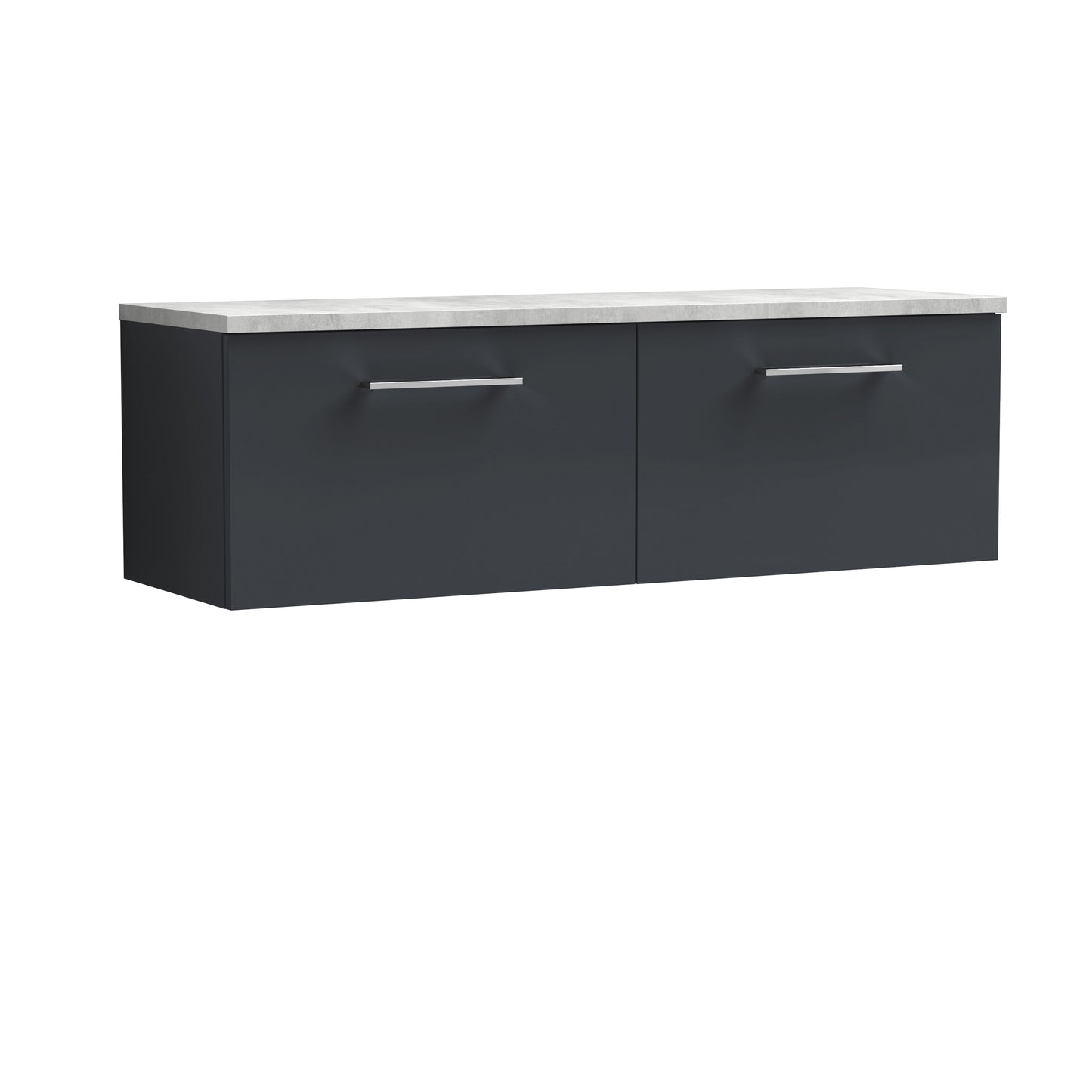 Nuie 1200mm Soft Black Wall Hung Vanity Unit With Laminate Worktop