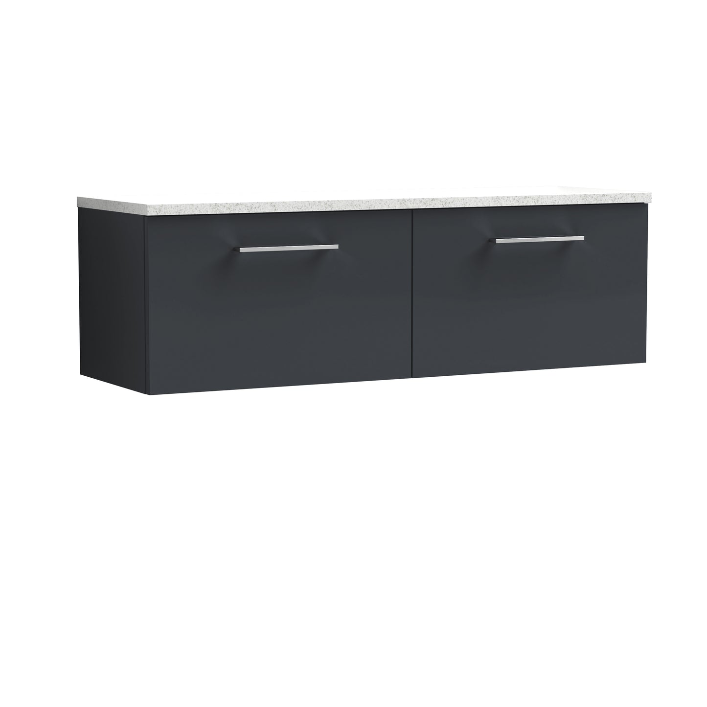 Nuie 1200mm Wall Hung 2-Drawer Vanity Unit With Laminate Worktop