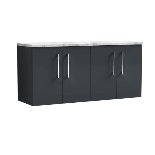 Nuie 1200mm Wall Hung 2-Door Vanity Unit With Laminate Worktop