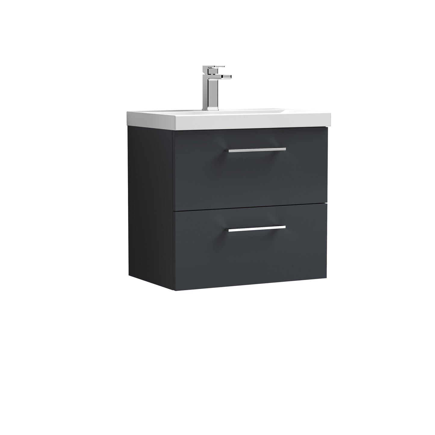 Arno 600mm Wall Hung 2-Drawer Vanity Unit with Thin-Edge Basin by Nuie