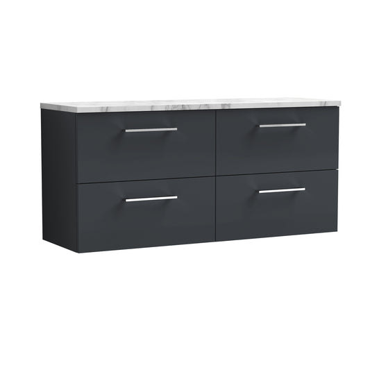 Nuie 1200mm Wall Hung 4-Drawer Vanity Unit With Laminate Worktop