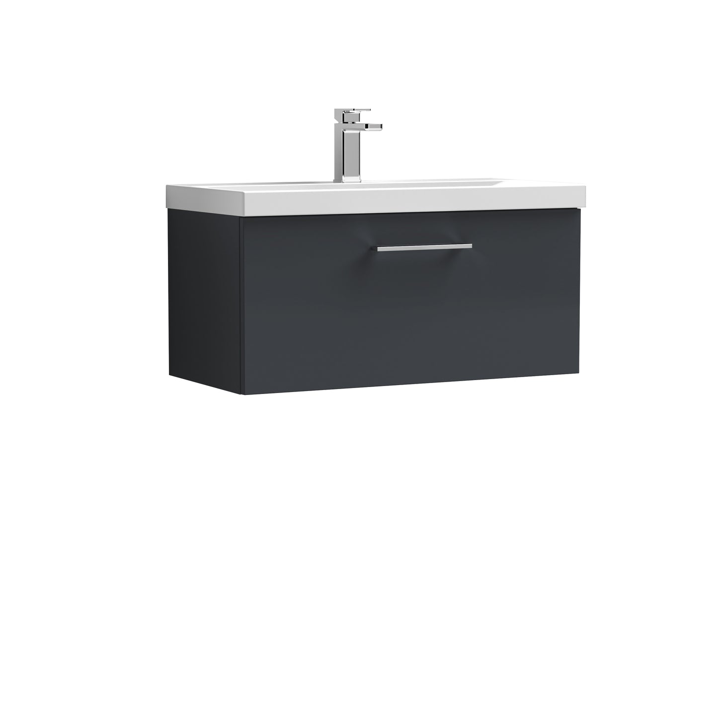 Arno 800mm Wall Hung 1-Drawer Vanity Unit with Mid-Edge Basin by Nuie